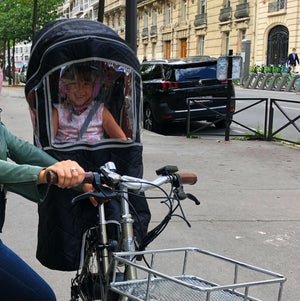 ACELEY Siège arrière de vélo pour enfant - Protection contre la pluie et le  vent - Pliable - Portable - Transparent - Pour siège de vélo d'enfant