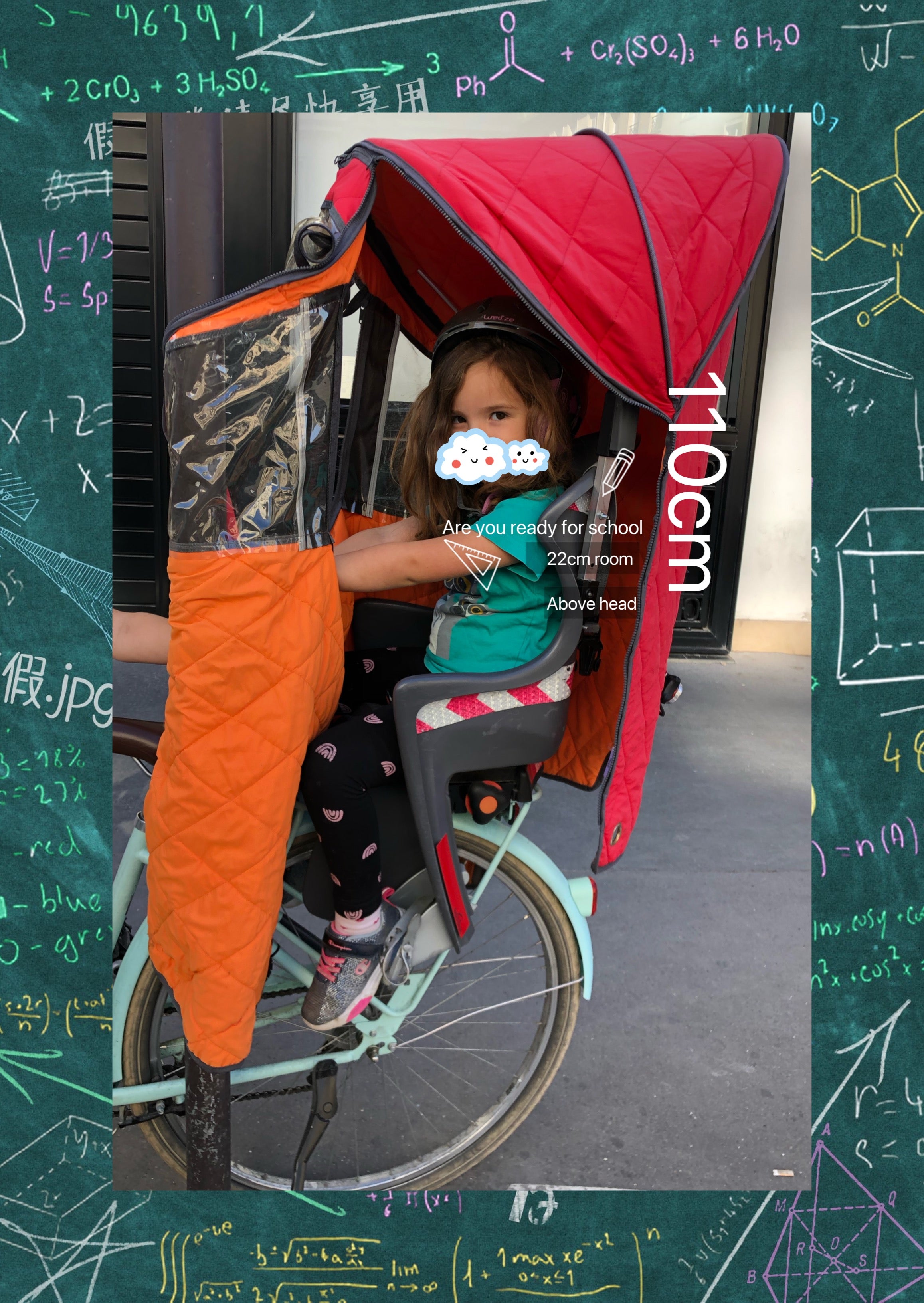 Children's rain cover for bicycle seat